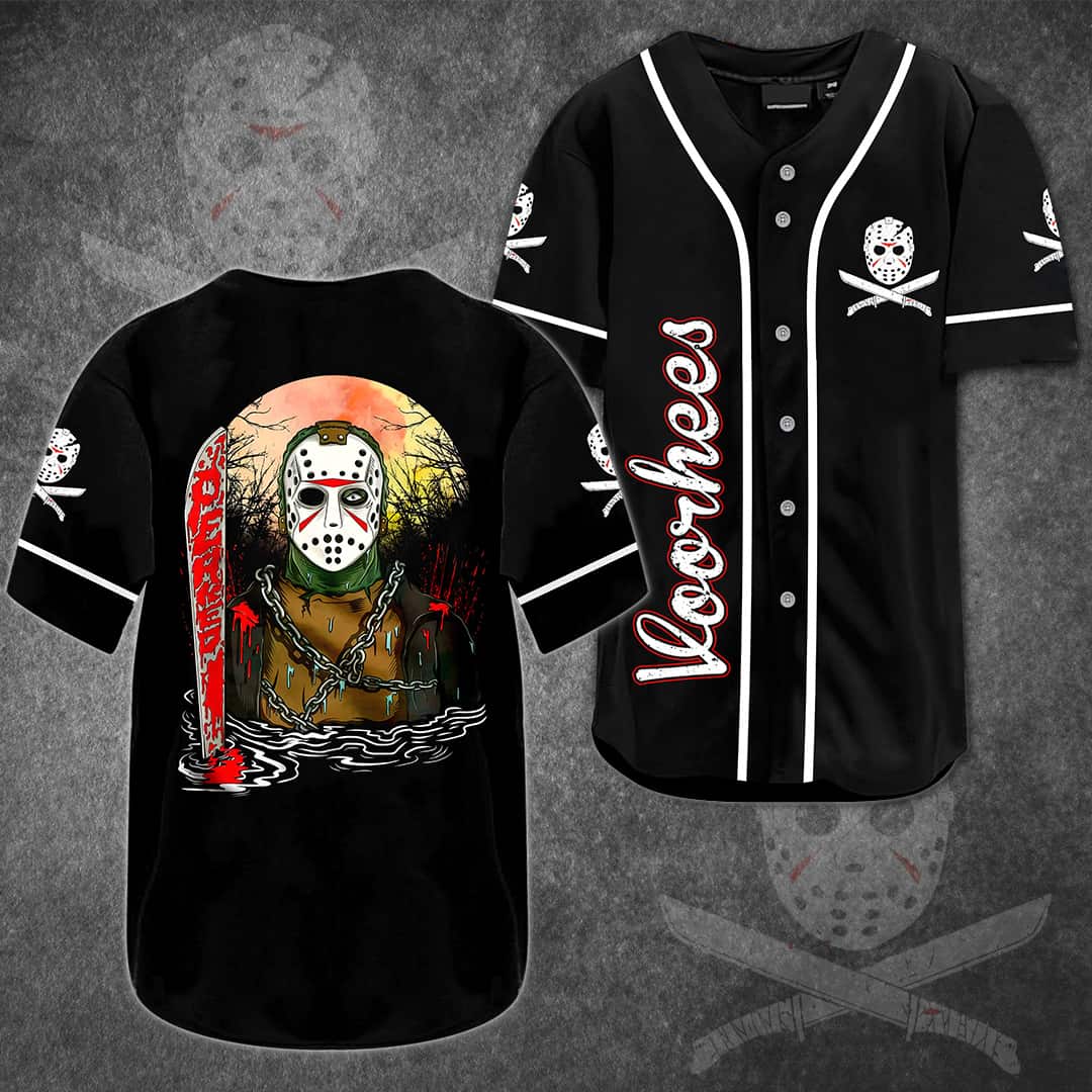 Jason Voorhees Baseball Jersey Gift for Horror Movie Lovers Jason Voorhees Baseball Jersey Gift for Horror Movie Lovers