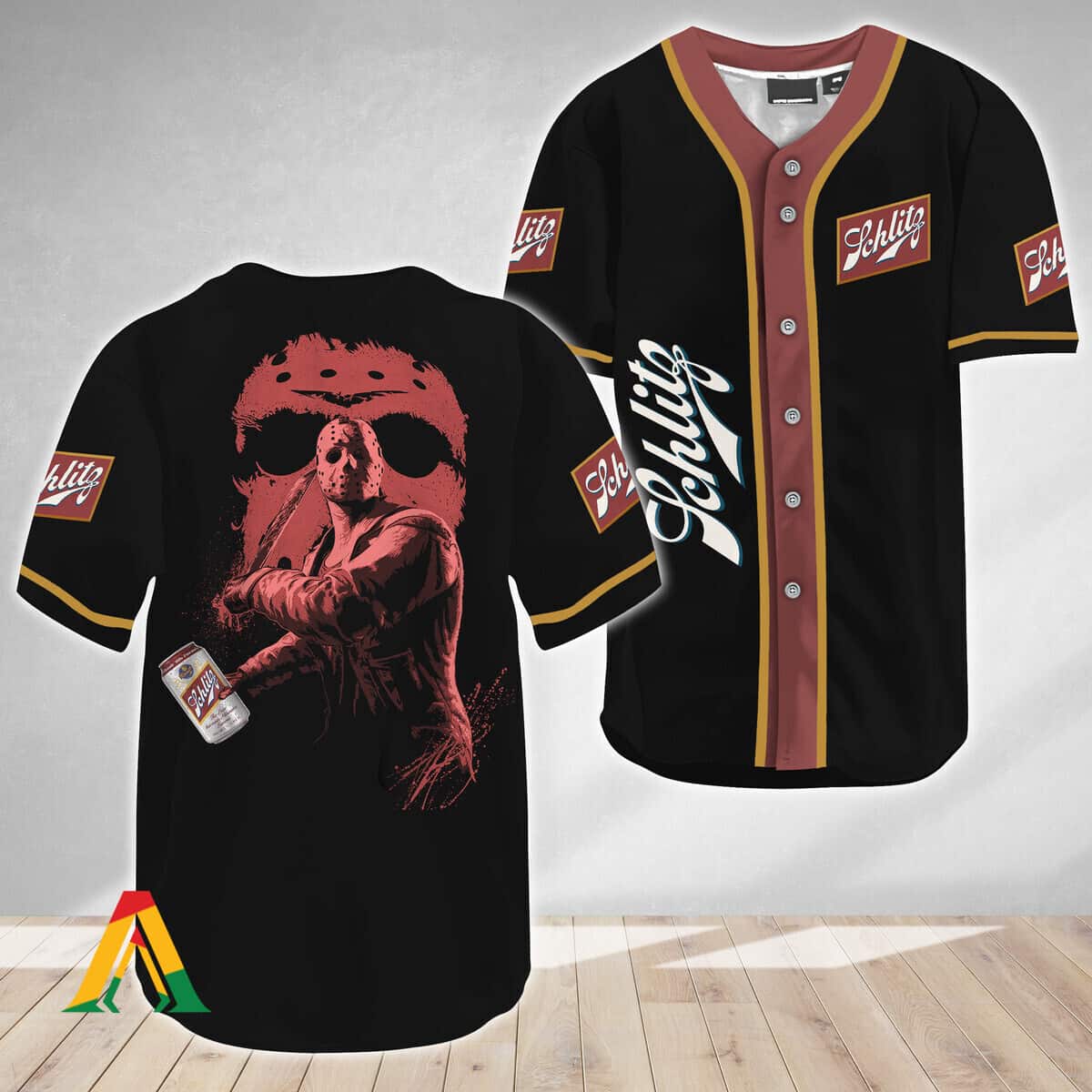 Jason Voorhees Baseball Jersey Friday The 13th Schlitz Beer Jason Voorhees Baseball Jersey Friday The 13th Schlitz Beer