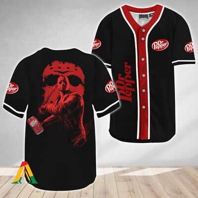 Jason Voorhees Baseball Jersey Friday The 13th Dr Pepper Gift for Horror Movie Lovers Jason Voorhees Baseball Jersey Friday The 13th Dr Pepper Gift for Horror Movie Lovers