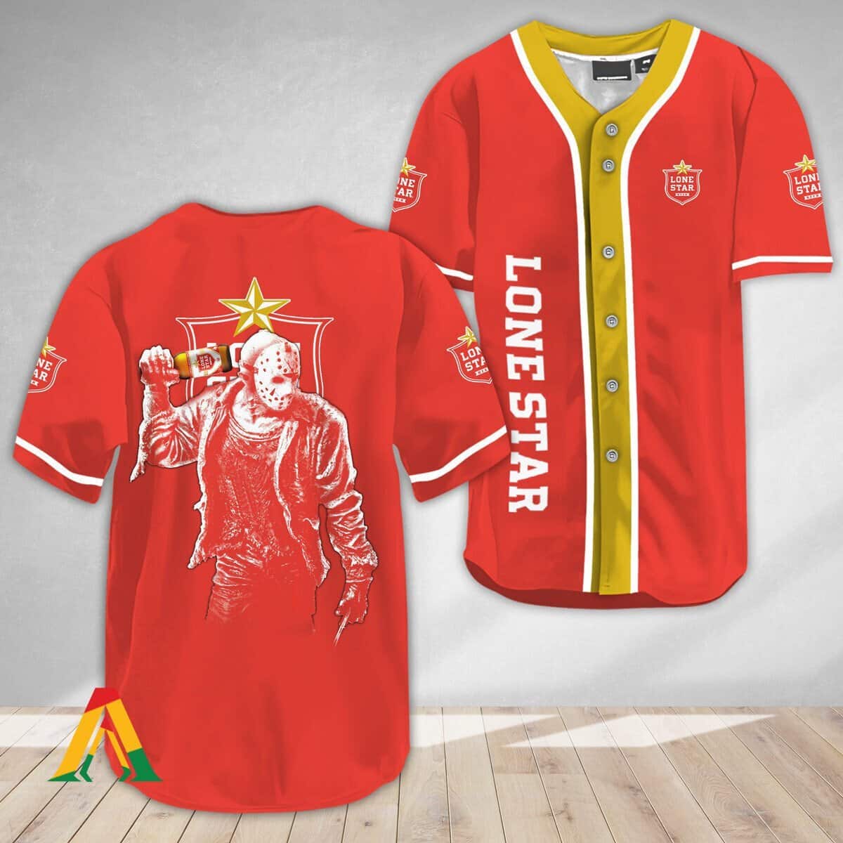 Jason Voorhees Baseball Jersey Lone Star Beer Friday the 13th Jason Voorhees Baseball Jersey Lone Star Beer Friday the 13th