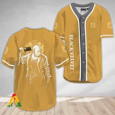 Jason Voorhees Baseball Jersey Black Velvet Whisky Friday The 13th Halloween Gift