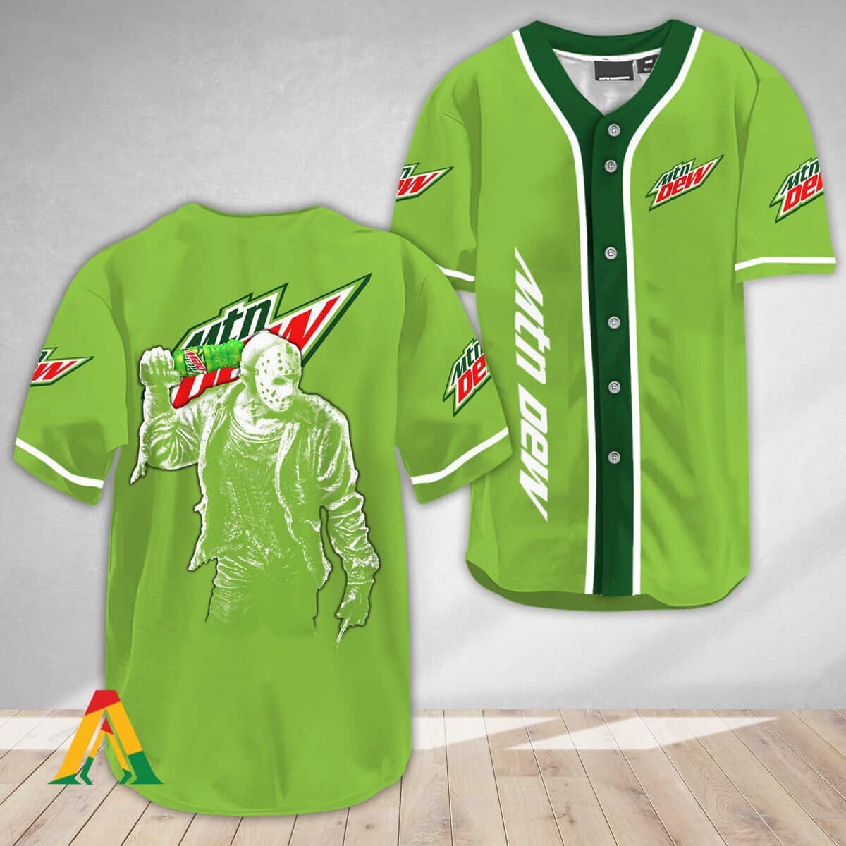 Halloween Jason Voorhees Baseball Jersey Mountain Dew Halloween Jason Voorhees Baseball Jersey Mountain Dew