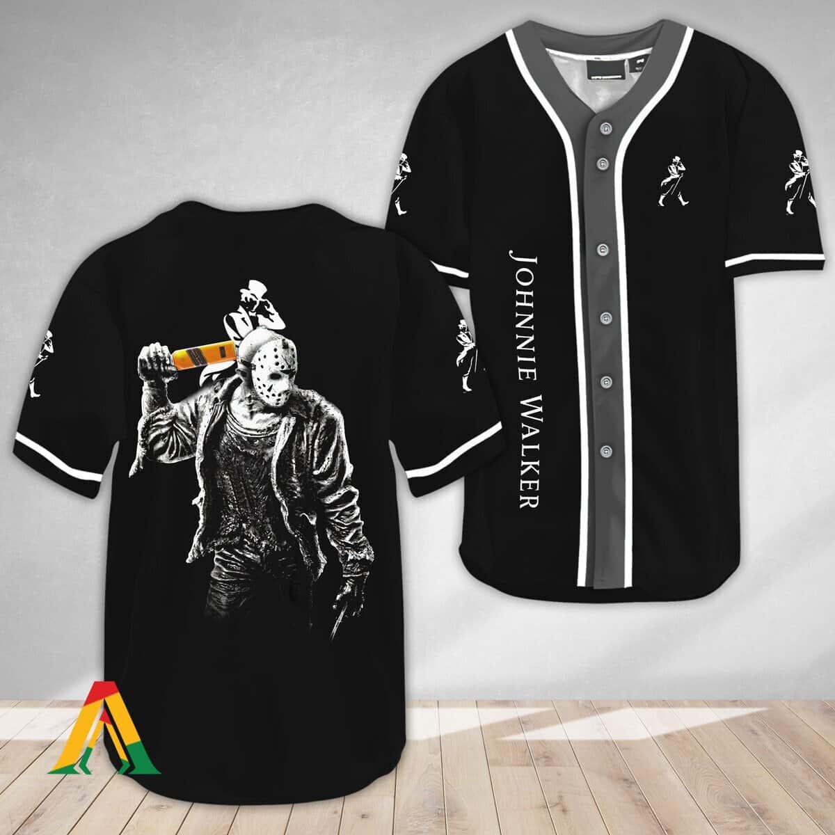 Halloween Jason Voorhees Baseball Jersey Johnnie Walker Horror Movie Gift Halloween Jason Voorhees Baseball Jersey Johnnie Walker Horror Movie Gift