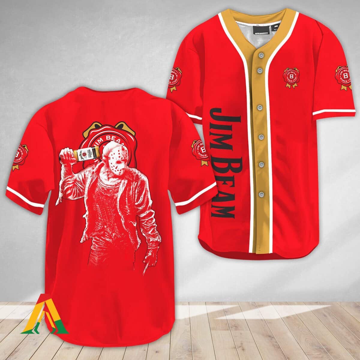 Halloween Jason Voorhees Baseball Jersey Jim Beam Gift For Whiskey Lovers Halloween Jason Voorhees Baseball Jersey Jim Beam Gift For Whiskey Lovers