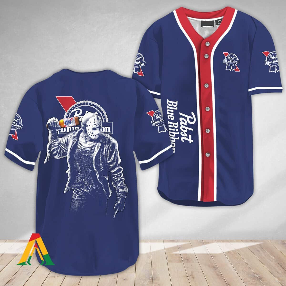 Jason Voorhees Baseball Jersey Pabst Blue Ribbon Horror Movie Gift Jason Voorhees Baseball Jersey Pabst Blue Ribbon Horror Movie Gift