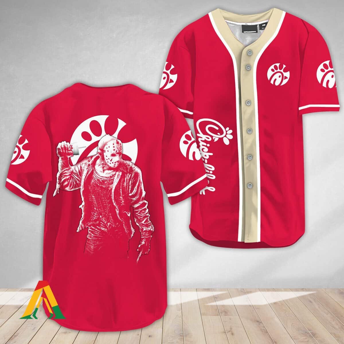 Halloween Jason Voorhees Baseball Jersey Chick-fil-A A Friday the 13th Halloween Jason Voorhees Baseball Jersey Chick-fil-A A Friday the 13th