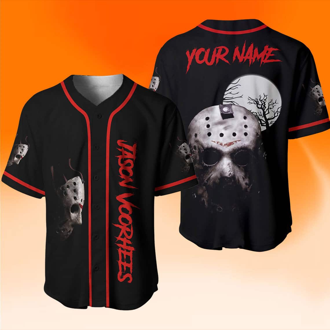 Jason Voorhees Baseball Jersey Gift For Horror Film Lovers Custom Name Jason Voorhees Baseball Jersey Gift For Horror Film Lovers Custom Name