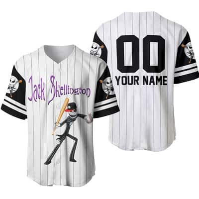 Funny Jack Skellington Baseball Jersey Pumpkin King Of Halloween Town Custom Name
