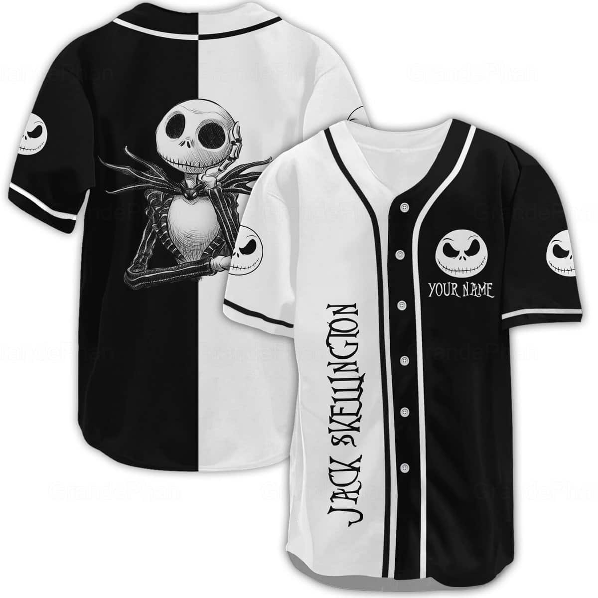 Jack Skellington Baseball Jersey Custom Name The Nightmare Before Christmas Jack Skellington Baseball Jersey Custom Name The Nightmare Before Christmas