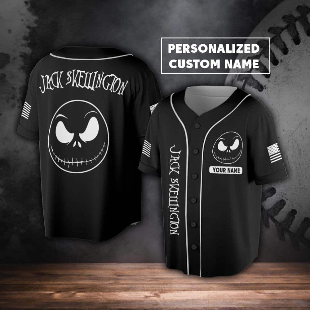 Jack Skellington Baseball Jersey Custom Name Halloween Gift Jack Skellington Baseball Jersey Custom Name Halloween Gift