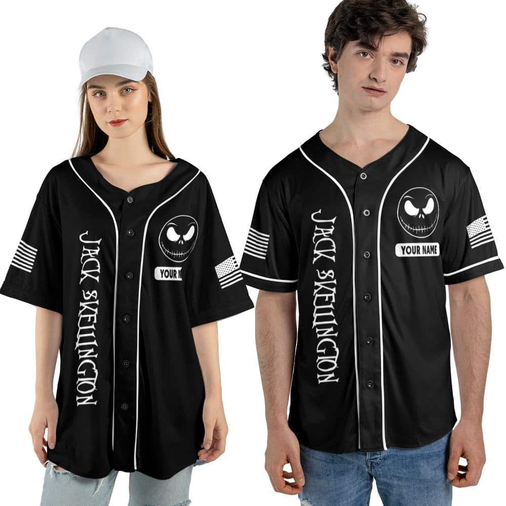 Jack Skellington Baseball Jersey Custom Name Halloween Gift Jack Skellington Baseball Jersey Custom Name Halloween Gift