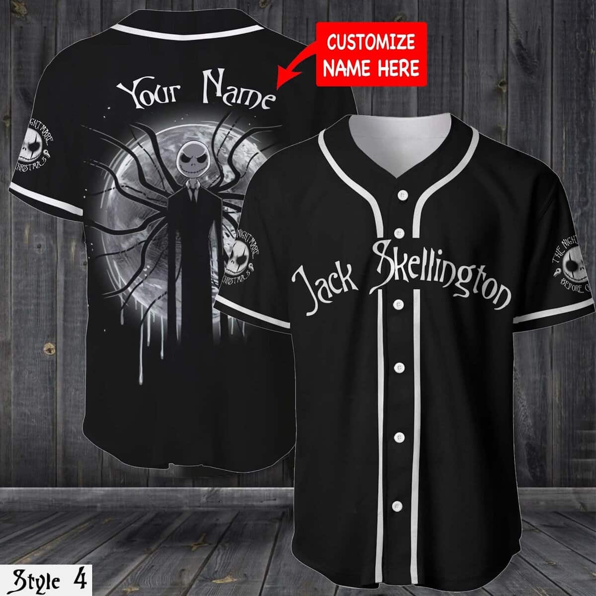 Jack Skellington Baseball Jersey Nightmare Before Christmas Custom Name Jack Skellington Baseball Jersey Nightmare Before Christmas Custom Name