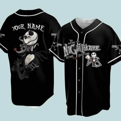 Jack Skelllington Baseball Jersey Tim Burton's The Nightmare Before Christmas Custom Name