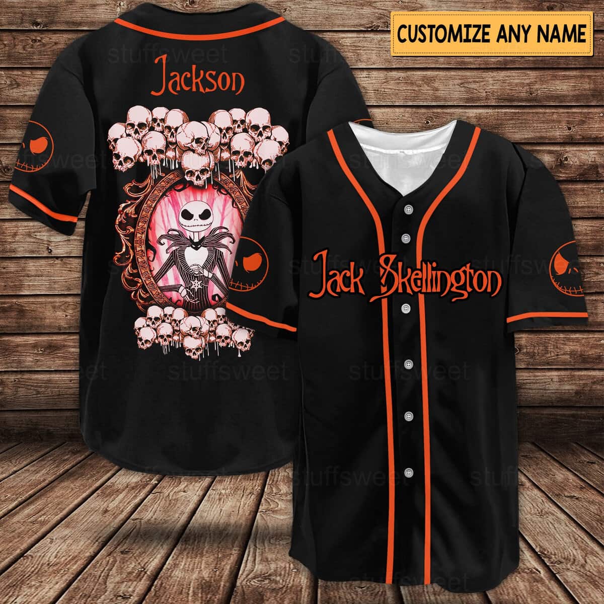 Jack Skellington Baseball Jersey The Nightmare Before Christmas Customize Name Jack Skellington Baseball Jersey The Nightmare Before Christmas Customize Name