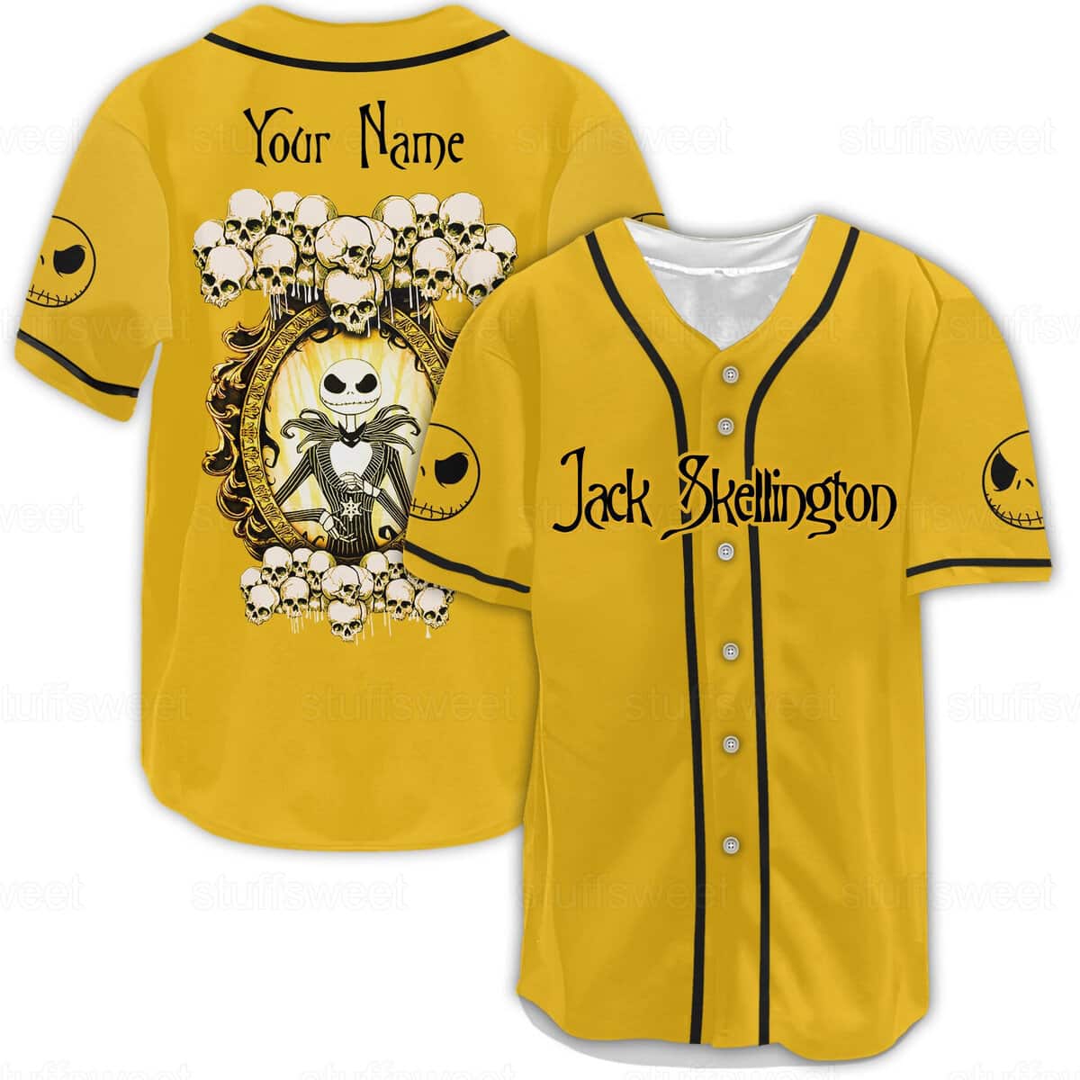 Jack Skellington Baseball Jersey The Nightmare Before Christmas Customize Name Jack Skellington Baseball Jersey The Nightmare Before Christmas Customize Name