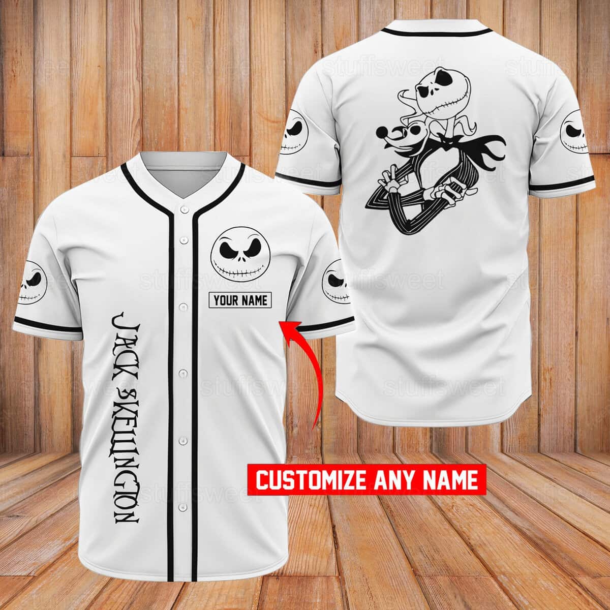 Jack Skellington And Zero Baseball Jersey Pumpkin King Of Halloween Town Customize Name Jack Skellington And Zero Baseball Jersey Pumpkin King Of Halloween Town Customize Name