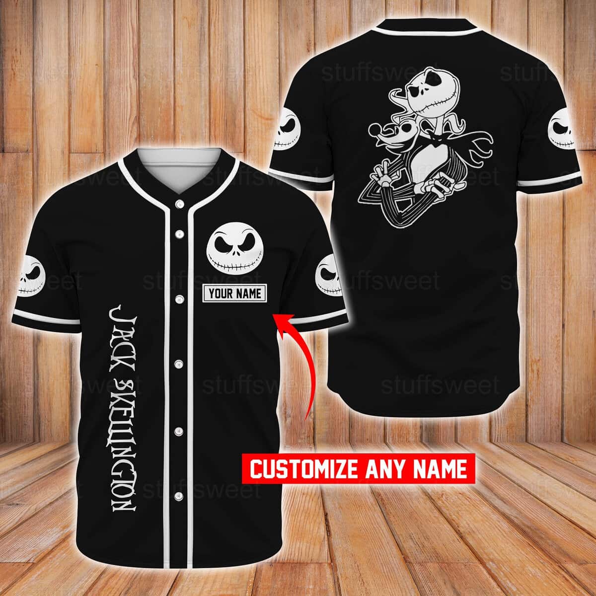Jack Skellington And Zero Baseball Jersey Pumpkin King Of Halloween Town Customize Name Jack Skellington And Zero Baseball Jersey Pumpkin King Of Halloween Town Customize Name