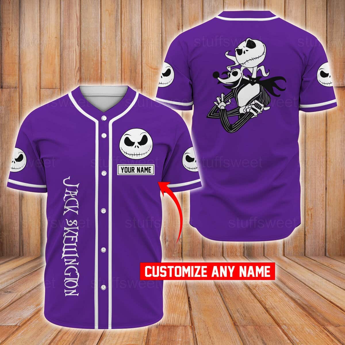 Jack Skellington And Zero Baseball Jersey Pumpkin King Of Halloween Town Customize Name Jack Skellington And Zero Baseball Jersey Pumpkin King Of Halloween Town Customize Name