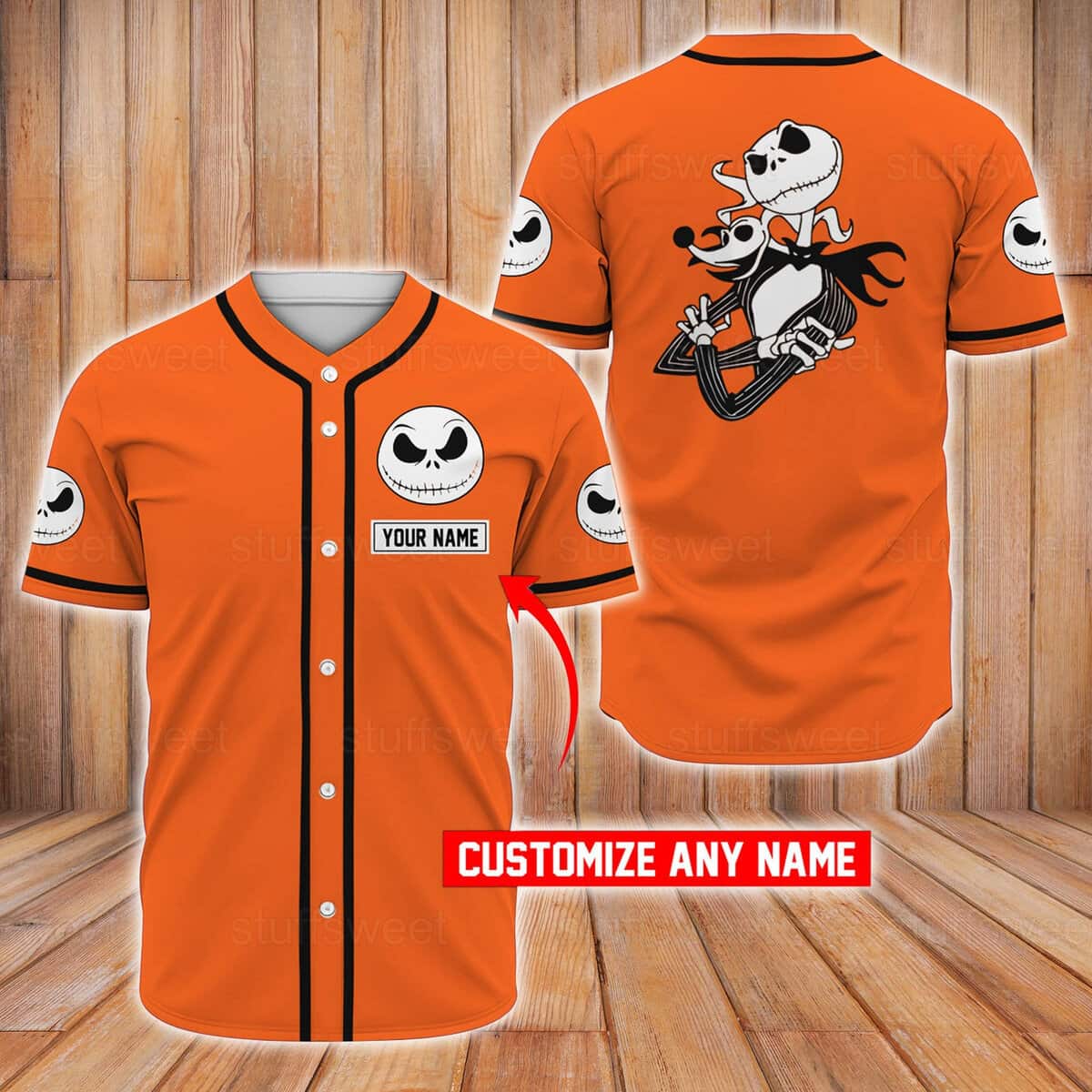Jack Skellington And Zero Baseball Jersey Pumpkin King Of Halloween Town Customize Name Jack Skellington And Zero Baseball Jersey Pumpkin King Of Halloween Town Customize Name