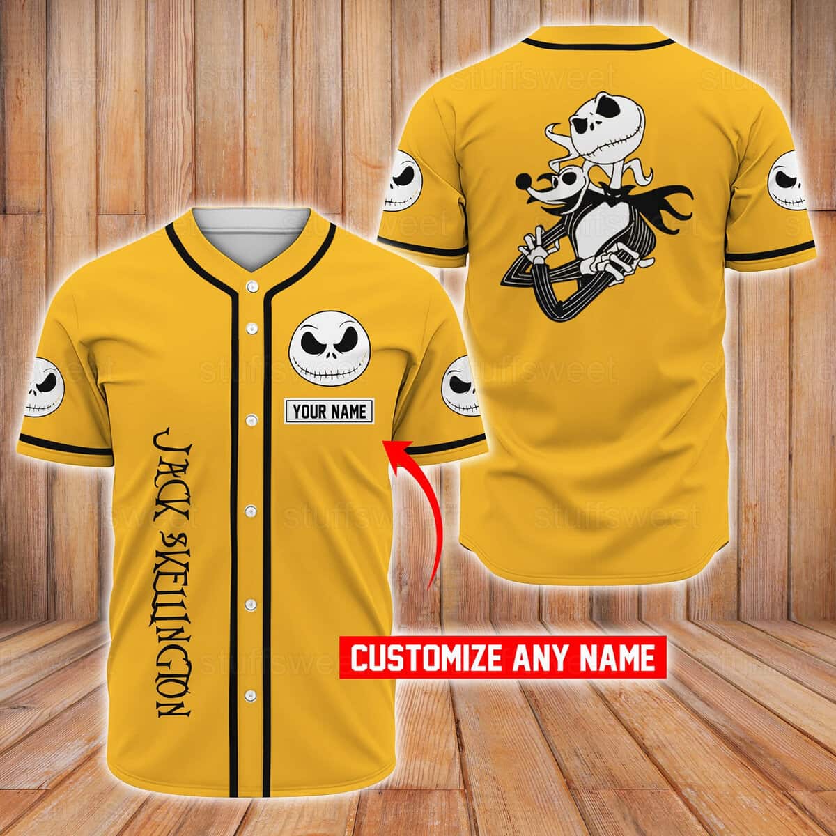 Jack Skellington And Zero Baseball Jersey Pumpkin King Of Halloween Town Customize Name Jack Skellington And Zero Baseball Jersey Pumpkin King Of Halloween Town Customize Name