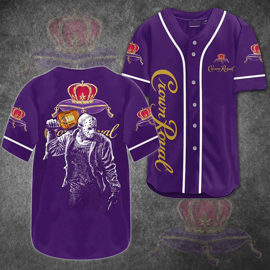 Halloween Jason Voorhees Baseball Jersey Crown Royal Gift For Sporty Husband