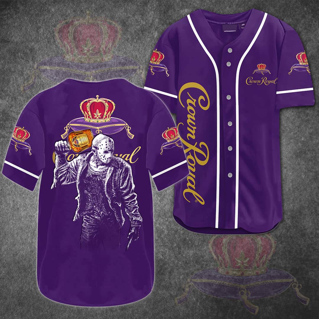 Halloween Jason Voorhees Baseball Jersey Crown Royal Gift For Sporty Husband Halloween Jason Voorhees Baseball Jersey Crown Royal Gift For Sporty Husband