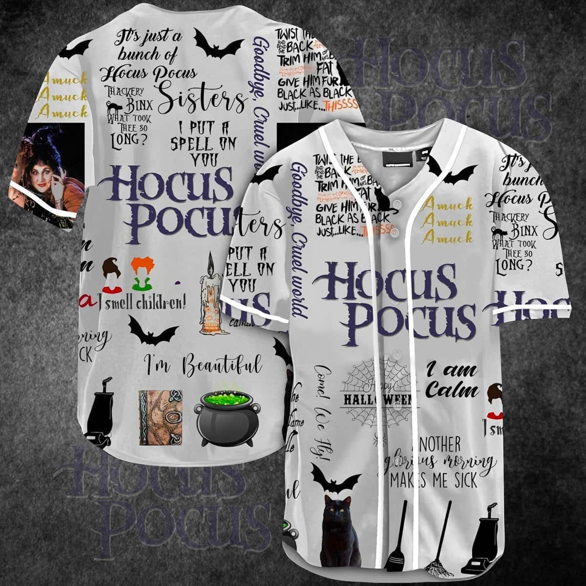 Hocus Pocus Baseball Jersey Gift for Horror Movie Lovers