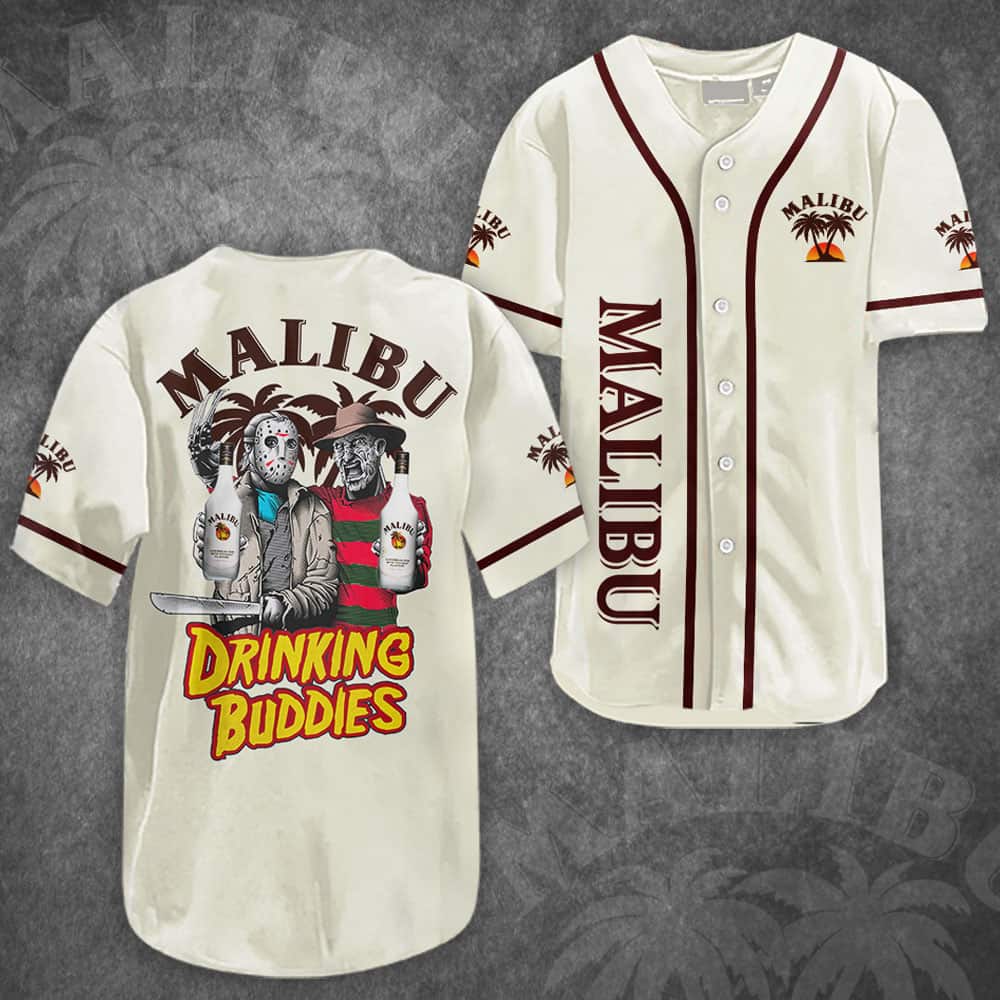 Jason Voorhees Freddy Krueger Baseball Jersey Malibu Drinking Buddies Jason Voorhees Freddy Krueger Baseball Jersey Malibu Drinking Buddies