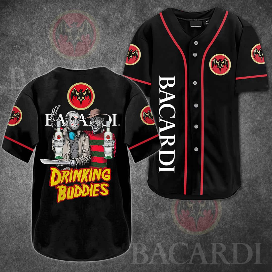 Jason Voorhees Freddy Krueger Baseball Jersey Bacardi Drinking Buddies