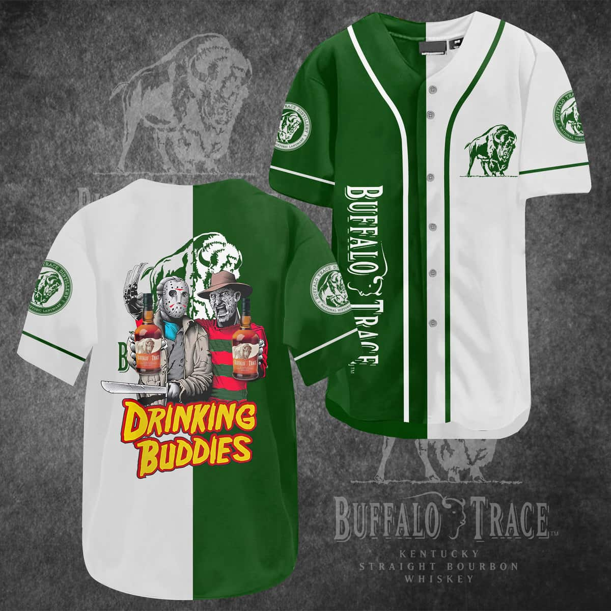 Jason Voorhees Freddy Krueger Baseball Jersey Buffalo Trace Drinking Buddies