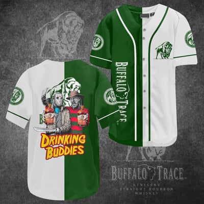 Jason Voorhees Freddy Krueger Baseball Jersey Buffalo Trace Drinking Buddies Jason Voorhees Freddy Krueger Baseball Jersey Buffalo Trace Drinking Buddies