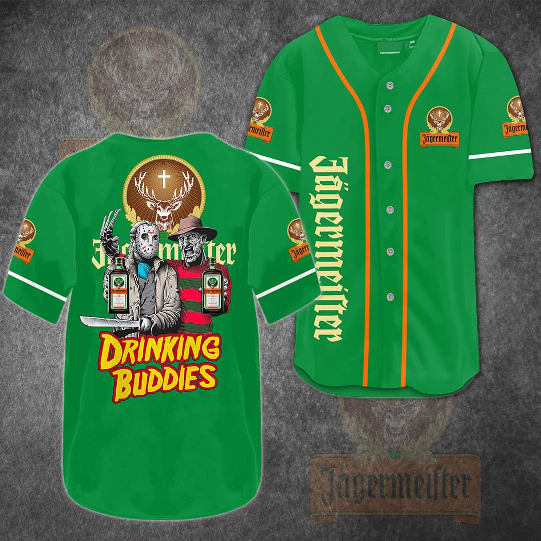 Jason Voorhees Freddy Krueger Baseball Jersey Jagermeister Drinking Buddies Jason Voorhees Freddy Krueger Baseball Jersey Jagermeister Drinking Buddies