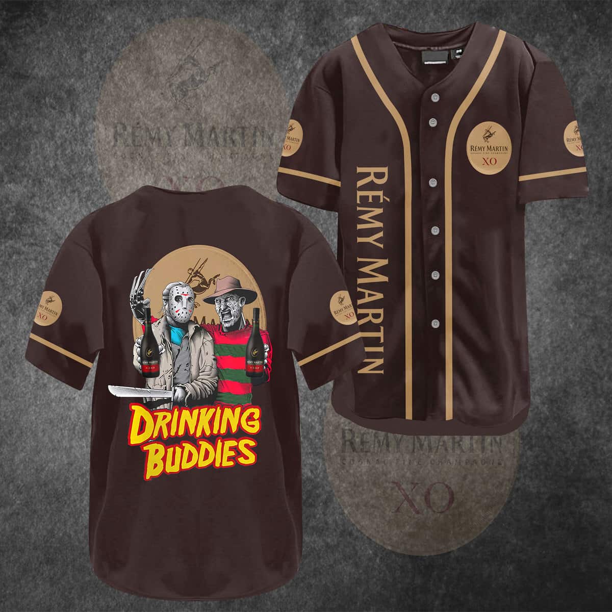 Jason Voorhees Freddy Krueger Baseball Jersey Remy Martin Drinking Buddies Jason Voorhees Freddy Krueger Baseball Jersey Remy Martin Drinking Buddies
