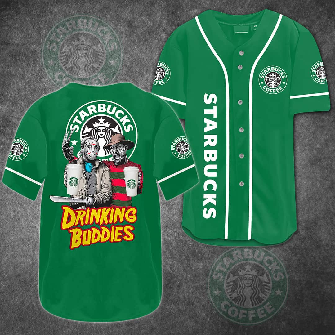 Jason Voorhees Freddy Krueger Baseball Jersey Starbucks Drinking Buddies