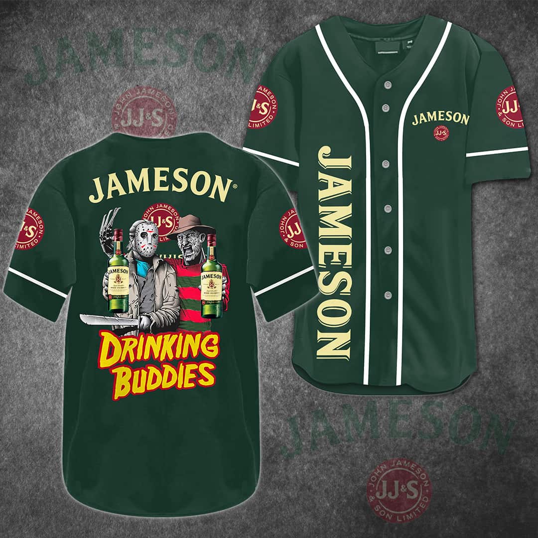 Jason Voorhees Freddy Krueger Baseball Jersey Jameson Drinking Buddies Jason Voorhees Freddy Krueger Baseball Jersey Jameson Drinking Buddies