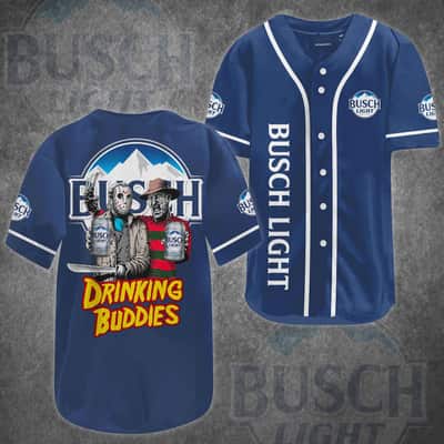 Jason Voorhees Freddy Krueger Baseball Jersey Busch Light Drinking Buddies Jason Voorhees Freddy Krueger Baseball Jersey Busch Light Drinking Buddies