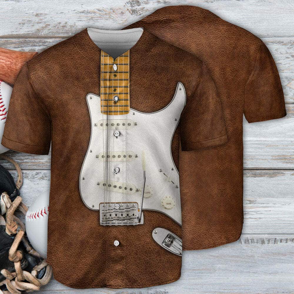 Vintage Guitar Leather Style Music Baseball Jersey Gift For Sport Dad Vintage Guitar Leather Style Music Baseball Jersey Gift For Sport Dad