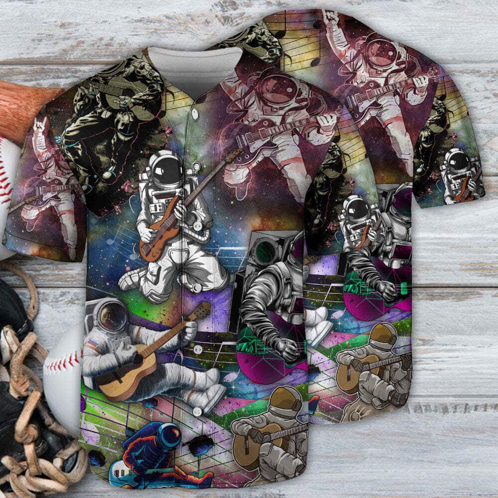 Funny Guitar Galaxy Astronaut Music Baseball Jersey Gift For Him Funny Guitar Galaxy Astronaut Music Baseball Jersey Gift For Him