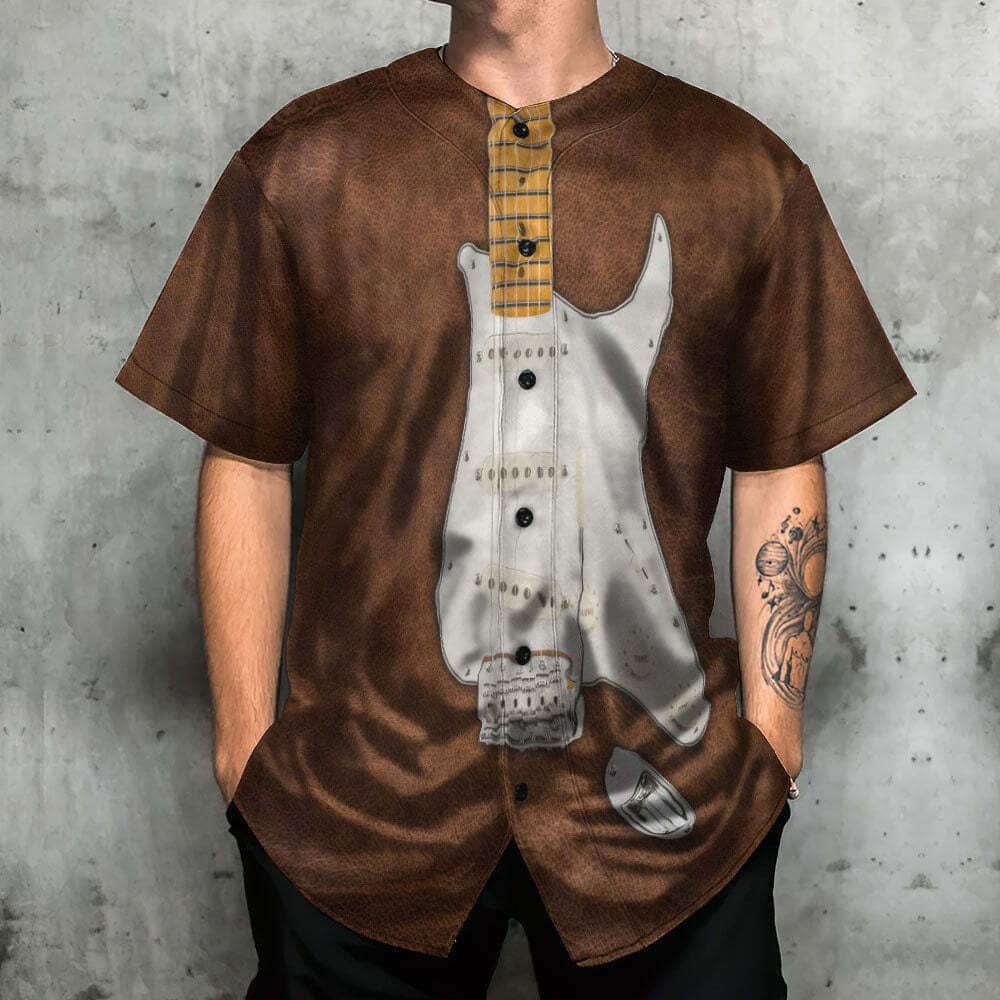 Vintage Guitar Leather Style Music Baseball Jersey Gift For Sport Dad Vintage Guitar Leather Style Music Baseball Jersey Gift For Sport Dad