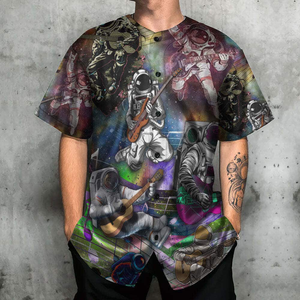 Funny Guitar Galaxy Astronaut Music Baseball Jersey Gift For Him Funny Guitar Galaxy Astronaut Music Baseball Jersey Gift For Him