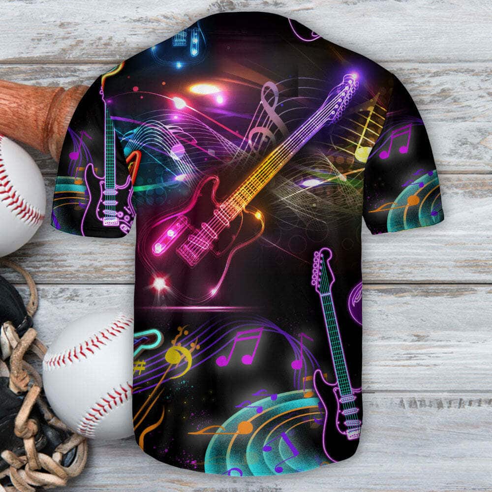 Guitar Neon Music Baseball Jersey Gift For Him Guitar Neon Music Baseball Jersey Gift For Him