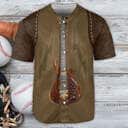 Guitar Music Rock Leather Style Baseball Jersey