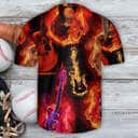Guitar Fire Red Flame Music Baseball Jersey Gift For Him Guitar Fire Red Flame Music Baseball Jersey Gift For Him