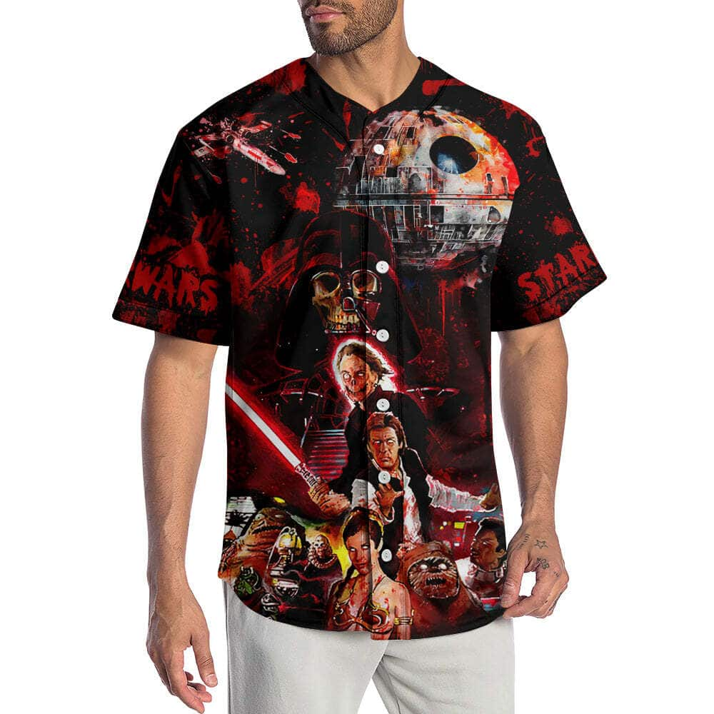 Halloween Star Wars Darth Vader Horror Blood Scary Baseball Jersey