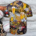 Beer And Tractor Autumn Farm Life Baseball Jersey Beer And Tractor Autumn Farm Life Baseball Jersey