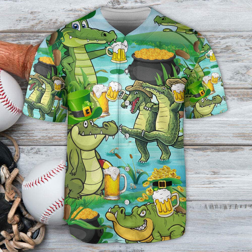 Funny Crocodile Loves Beer Baseball Jersey Gift For Best Friend Funny Crocodile Loves Beer Baseball Jersey Gift For Best Friend