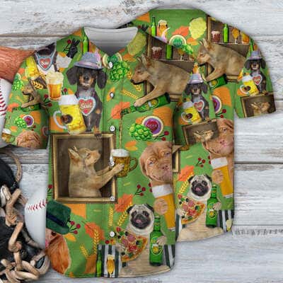 Cool Dog Loves Beer Baseball Jersey Gift For Him Cool Dog Loves Beer Baseball Jersey Gift For Him