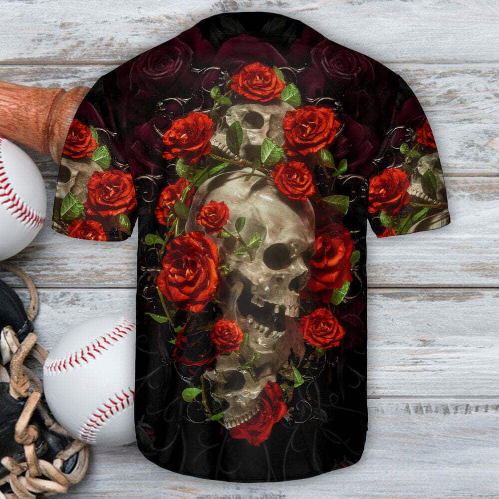 Skull And Roses Art Baseball Jersey Gift For Best Friend Skull And Roses Art Baseball Jersey Gift For Best Friend