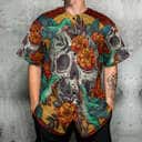 Skull Floral Hummingbird Baseball Jersey Gift For Son From Mom Skull Floral Hummingbird Baseball Jersey Gift For Son From Mom