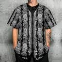 Skull Baseball Jersey Diamond Pattern Gift For Him